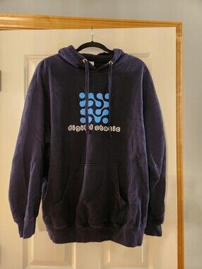 Men's Navy Blue Graphic Hoodie Sweatshirt Digital Static